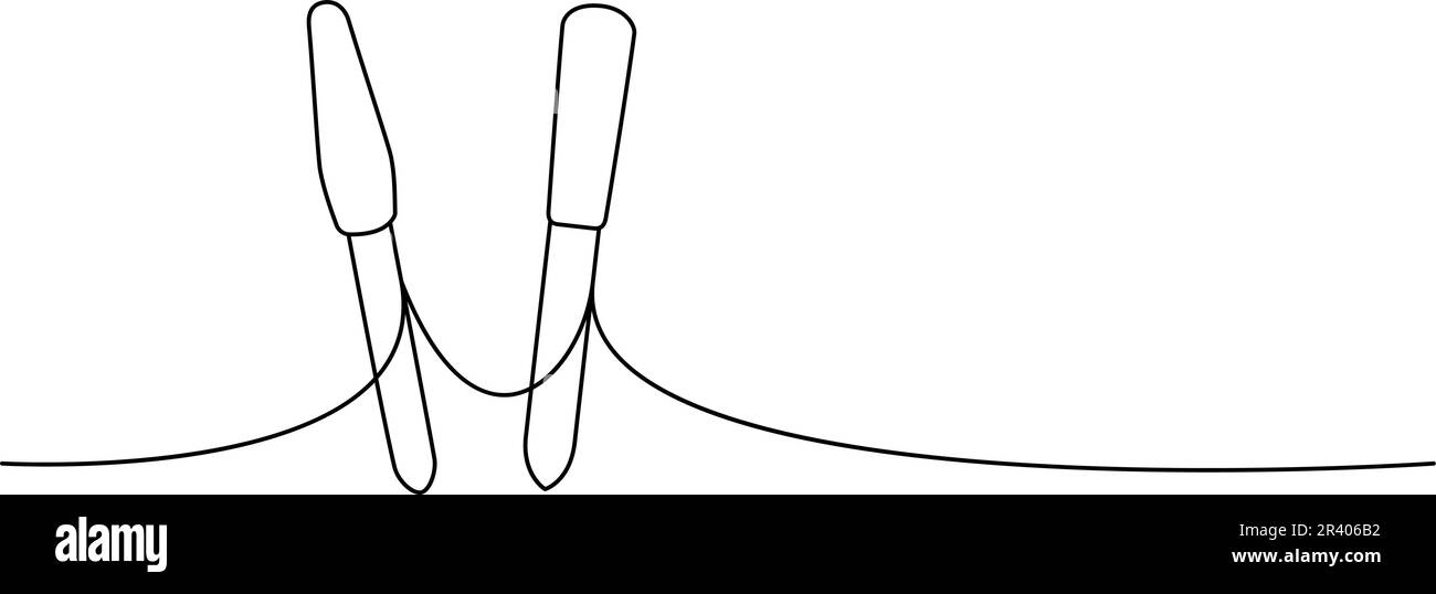 Nail files, manicure tools one line continuous drawing. Manicure and