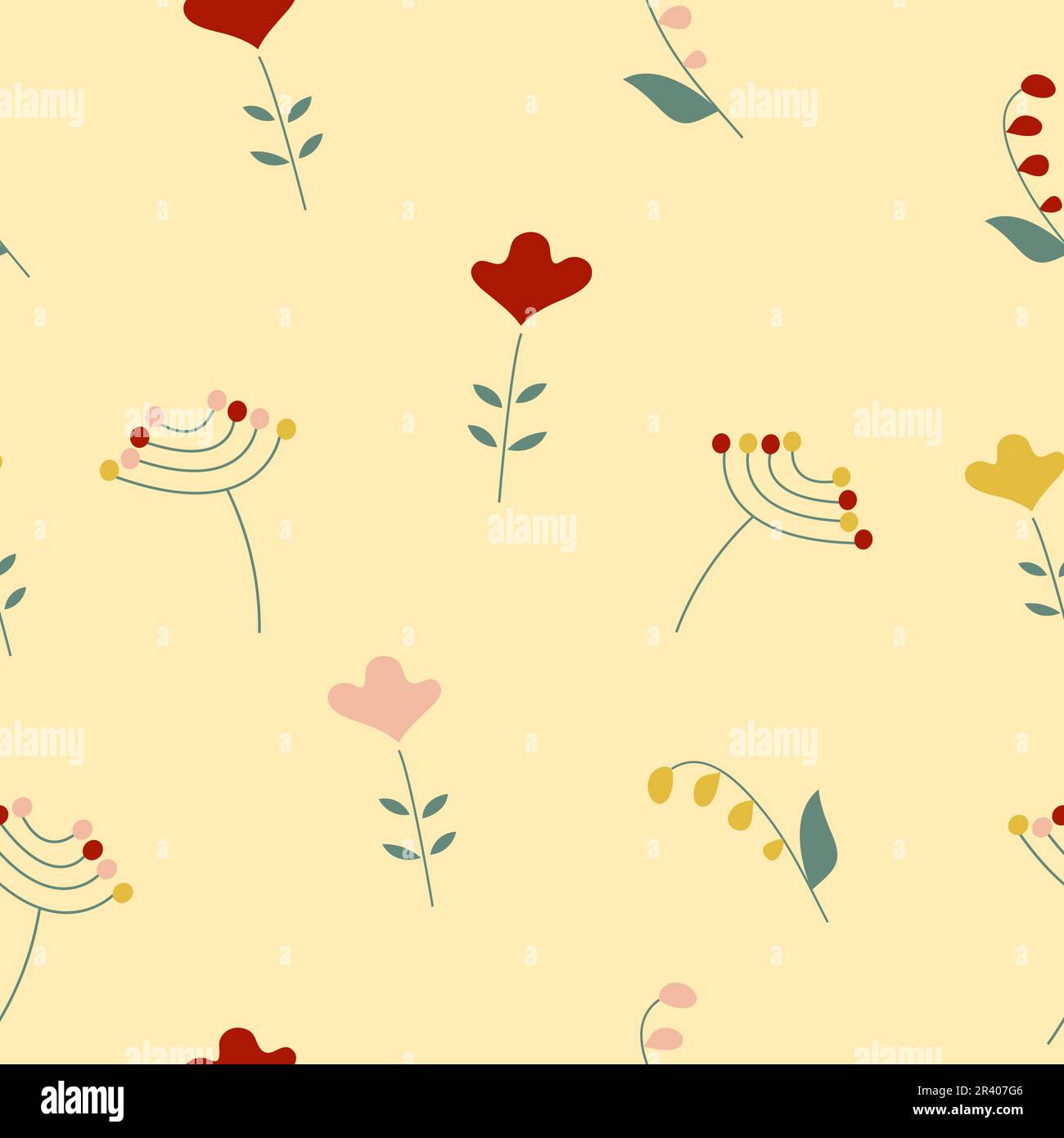 Seamless flower pattern flat Stock Vector Images - Alamy