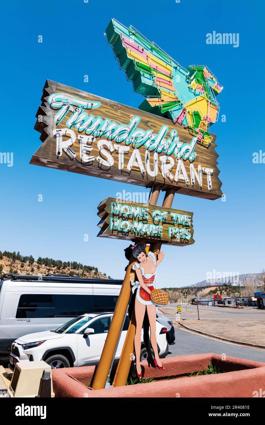 Thunderbird Restaurant, home of ho-made pies, Mount Carmel Junction; Utah; USA Stock Photo