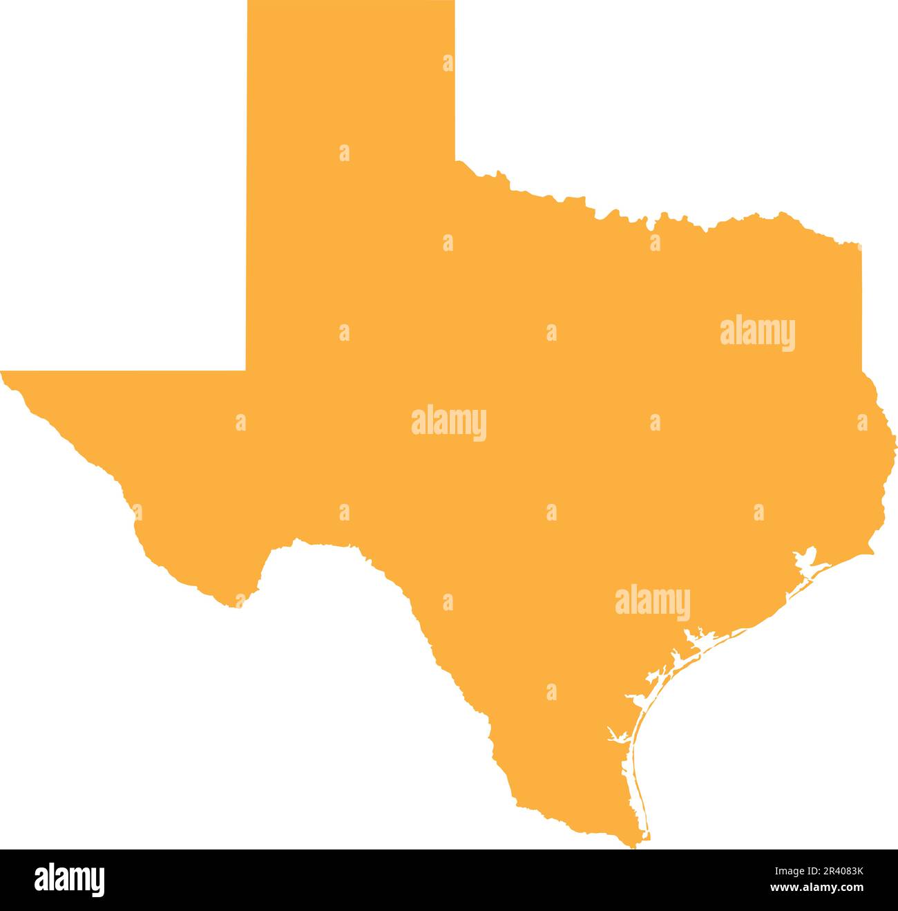 ORANGE CMYK color map of TEXAS - Orange Cmyk Color Map Of Texas Usa 2R4083K