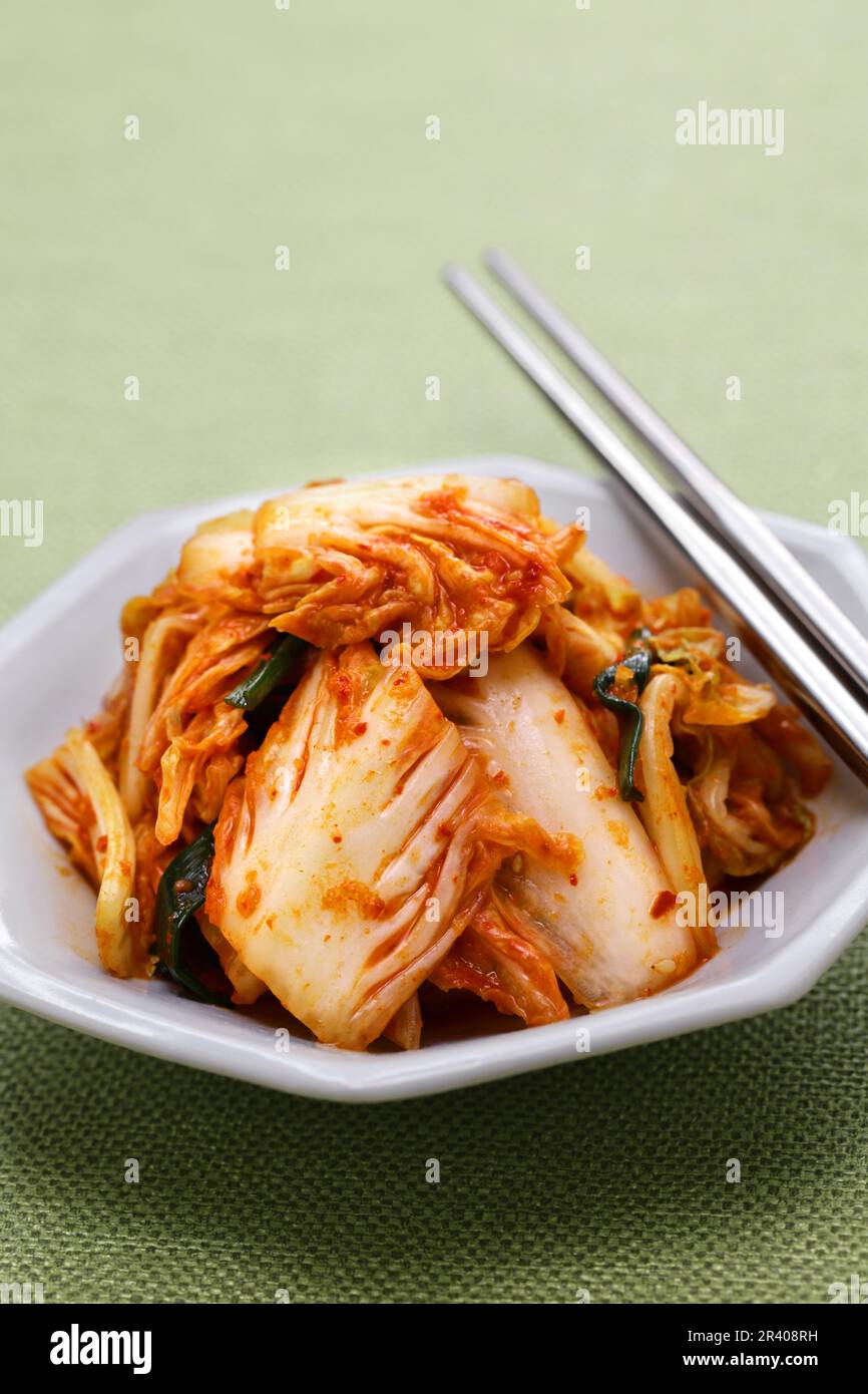 Baechu Kocchori (instant napa cabbage kimchi ), Korean food Stock Photo