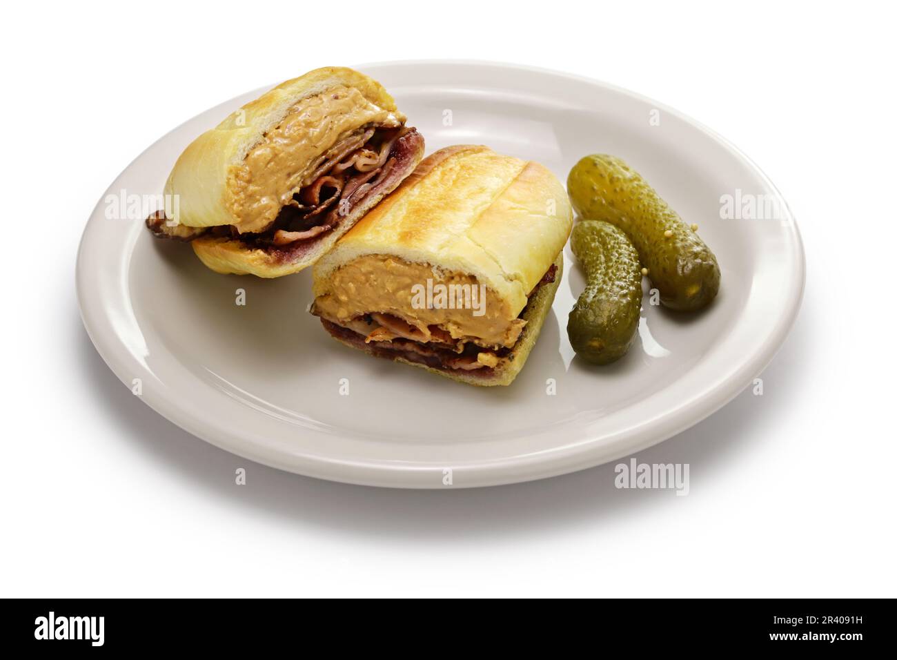 french white bread with peanut butter, bacon, and grape jelly.  Fool’s gold loaf Stock Photo