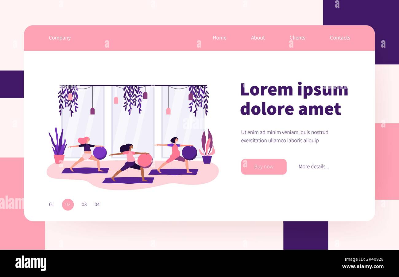 Pregnant women doing exercises with big ball Stock Vector Image & Art