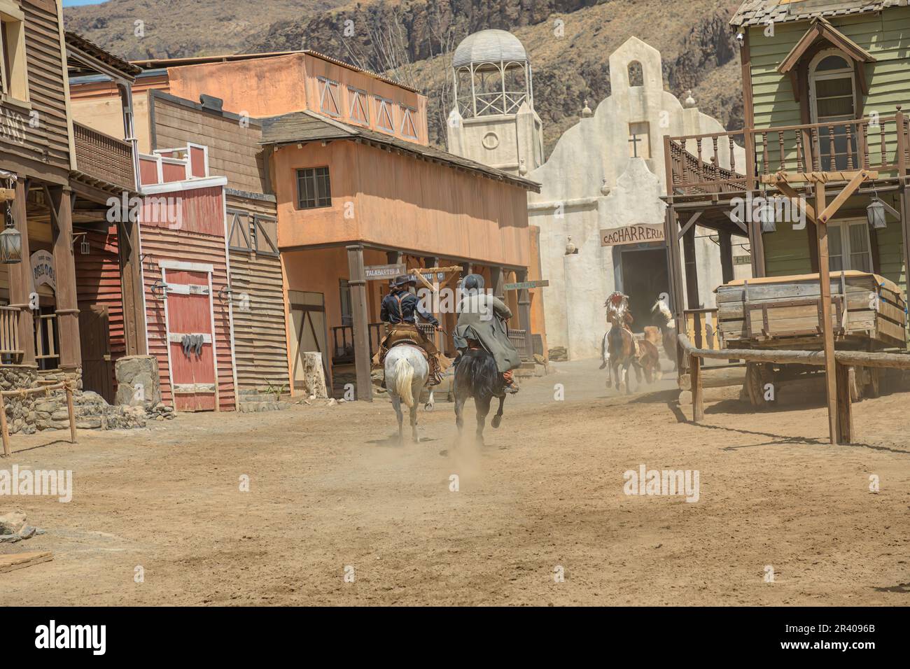 Gran Canaria - April 2023: Enter Sioux City theme park feels like