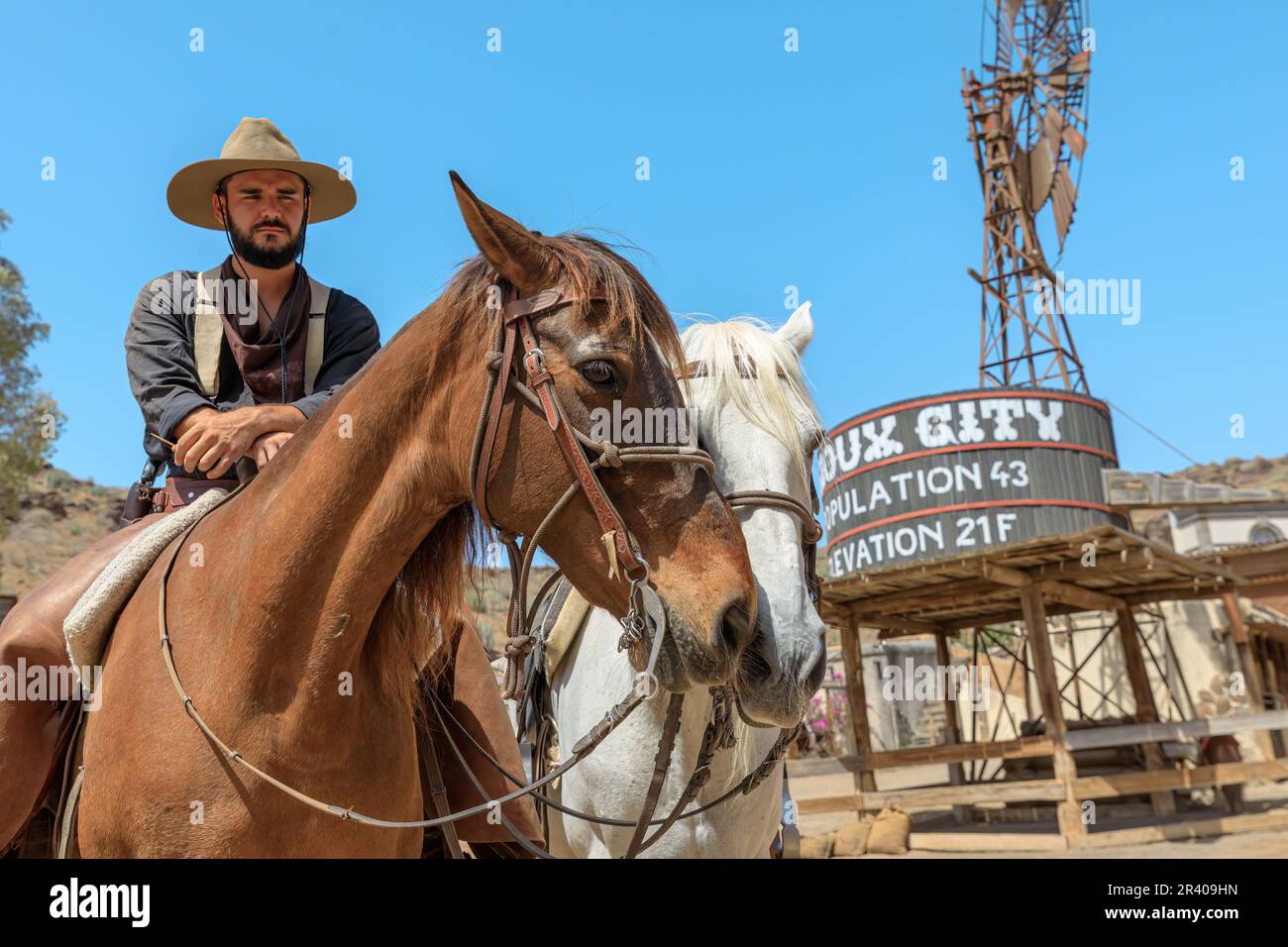 Gran Canaria - April 2023: Sioux City first Wild West theme park in ...