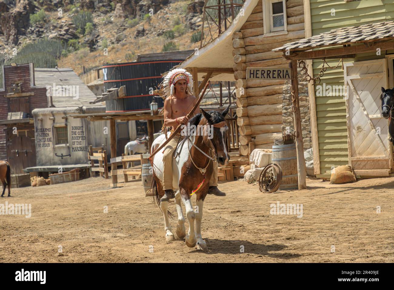 Gran Canaria - April 2023: Sioux City theme park gives young tourists a