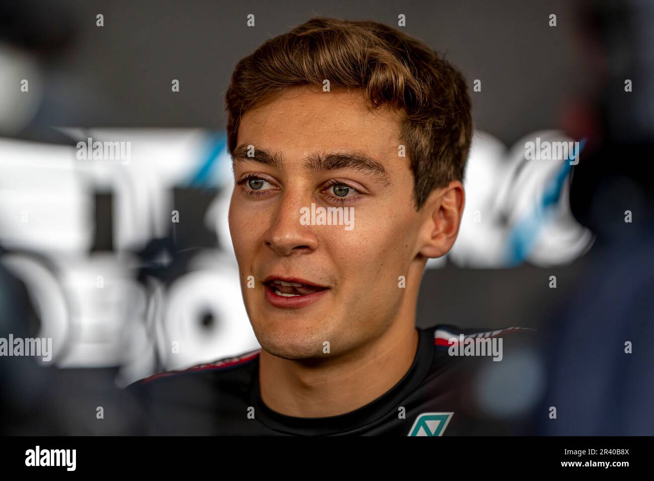 Monte Carlo, Monaco, May 25, Russell, from the United Kingdom competes for Mercedes F1