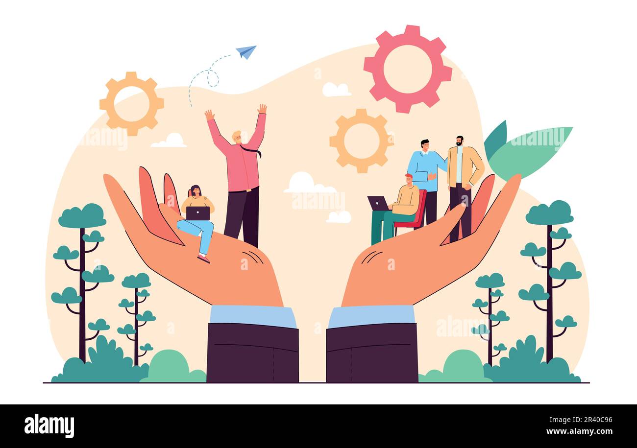 Giant hands holding people Stock Vector Images - Alamy