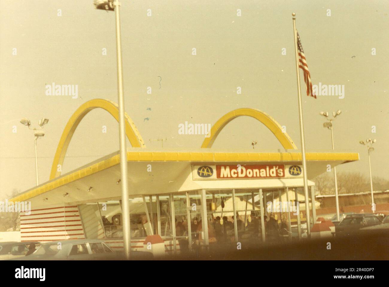 Scanned print of a vintage McDonald's fastfood restaurant in New York