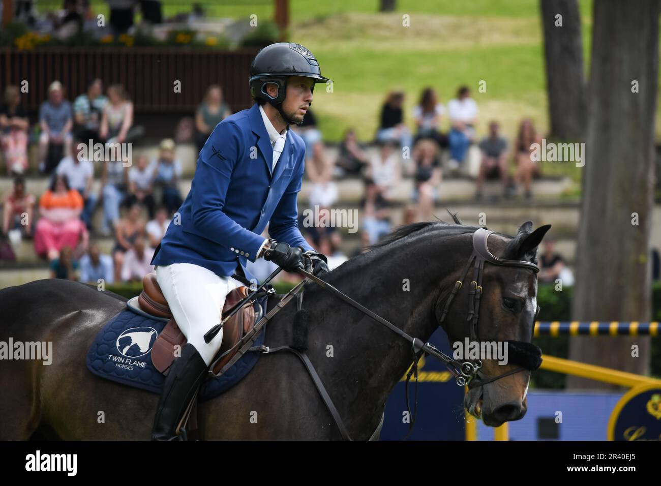 CSIO Roma 2023, Piazza di Siena, Rome, Italy, may 25 2023. Equestrian jumping competition Tab A against the clock, Martin Fuchs (SUI) on the playground. Photo Credit: Fabio Pagani/Alamy Live News Stock Photo