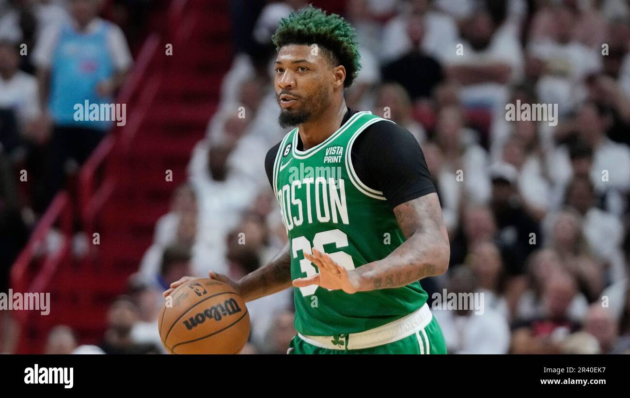 Boston Celtics guard Marcus Smart (36) dribbles the ball during Game 4
