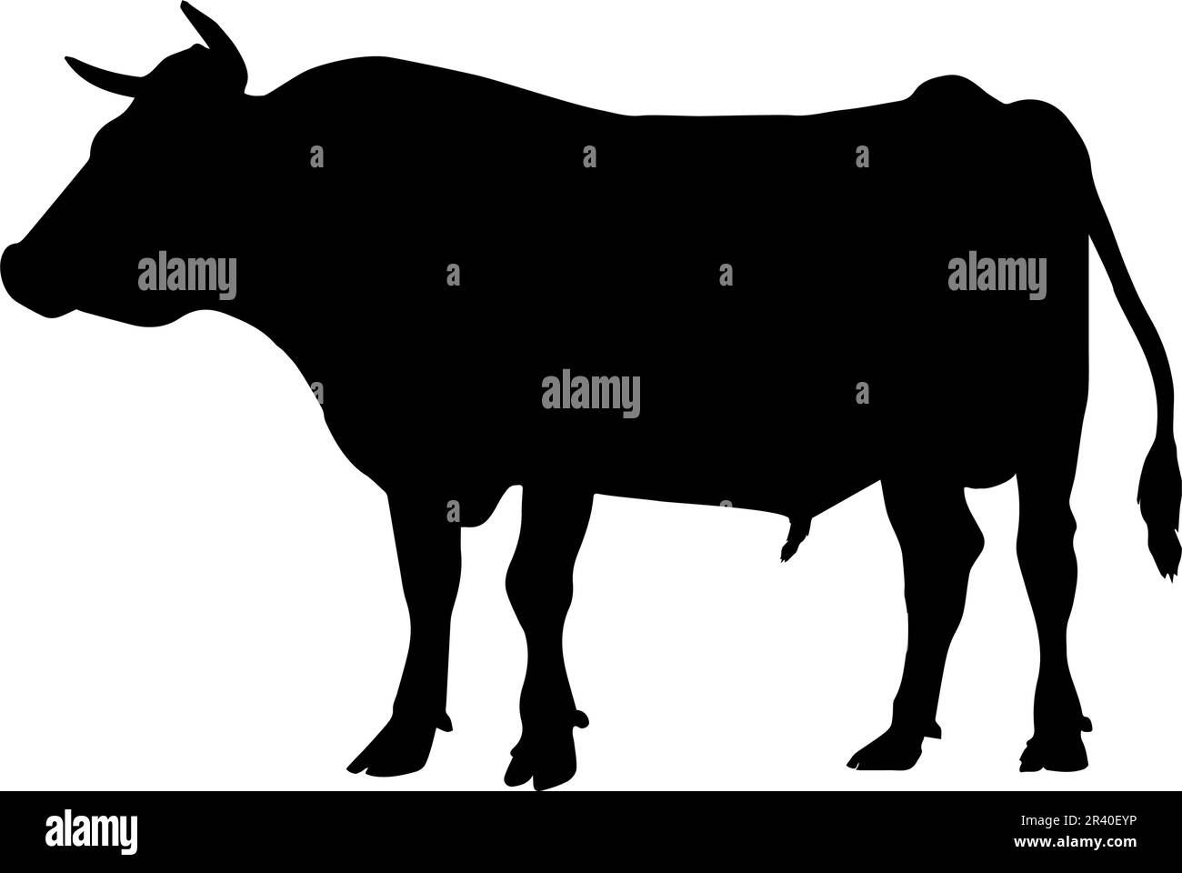 Bull silhouette isolated on white background. vector illustration Stock Vector
