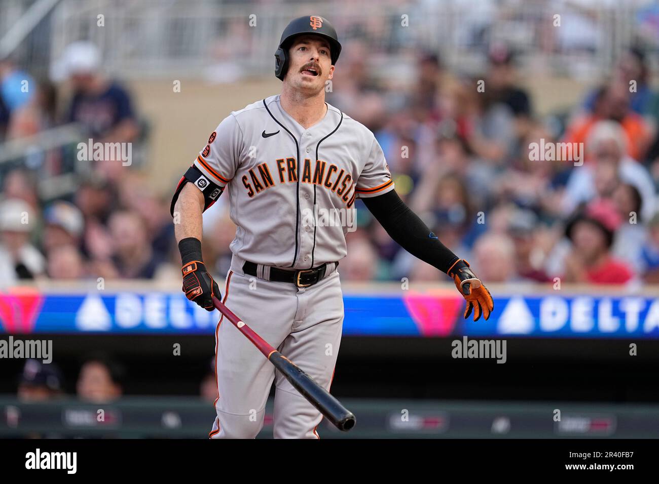 San Francisco Giants' Mike Yastrzemski Reacts After Striking Out During ...