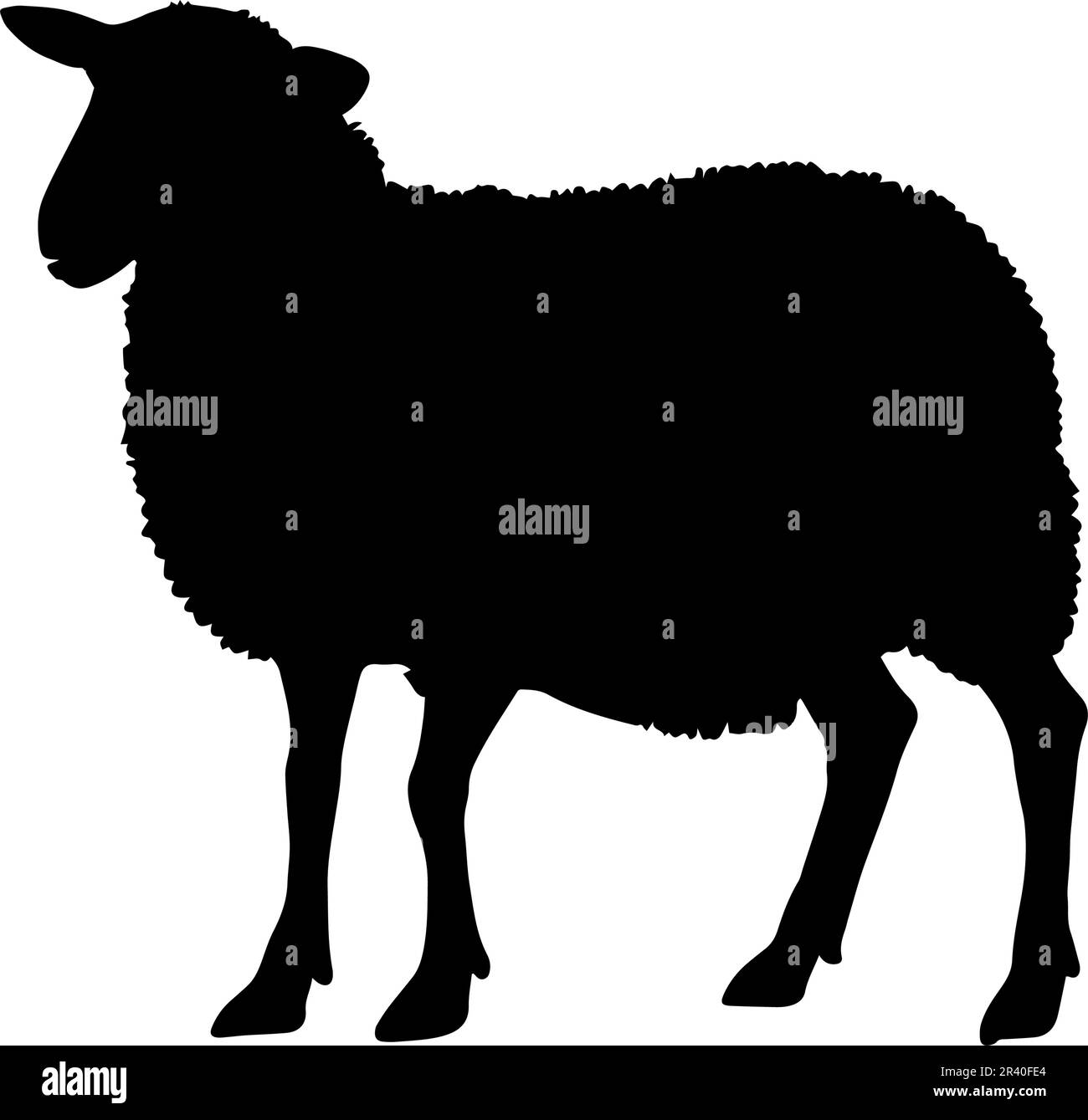 Sheep silhouette isolated on white background. Vector illustration Stock Vector