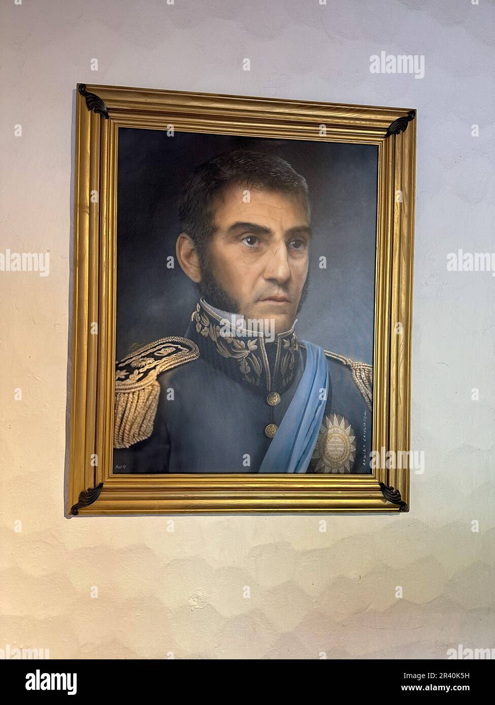 A portrait of General Jose de San Martin in the Museum of the Return to