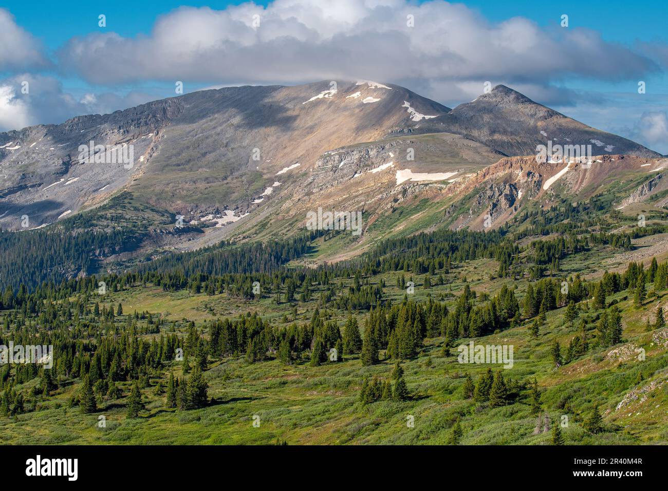 Beautiful early morning view of the Sawatch Mountain Range of Colorado from Cottonwood Pass. Stock Photo