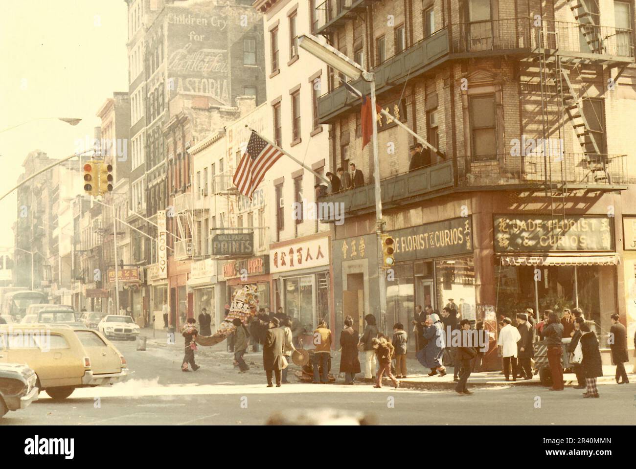 Vintage image of Chinese New Year celebrations in New York's Chinatown
