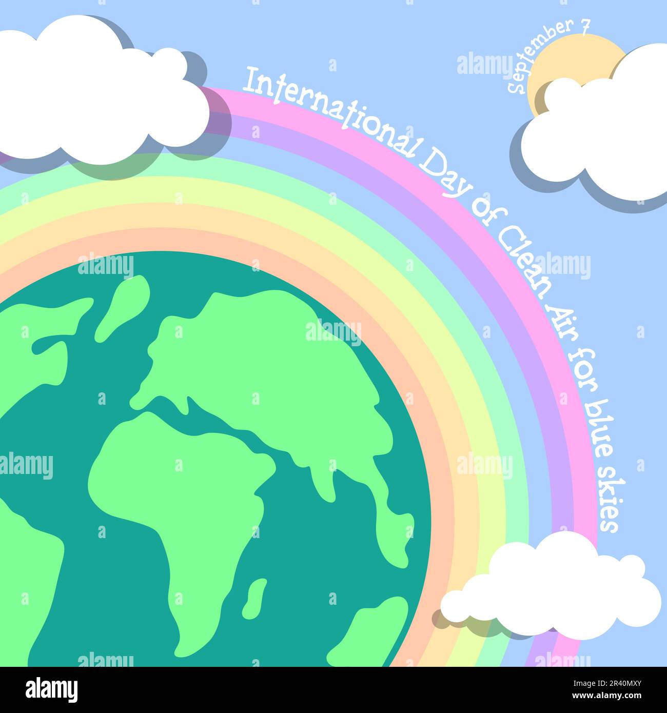International Day of Clean Air for blue skies concept vector design