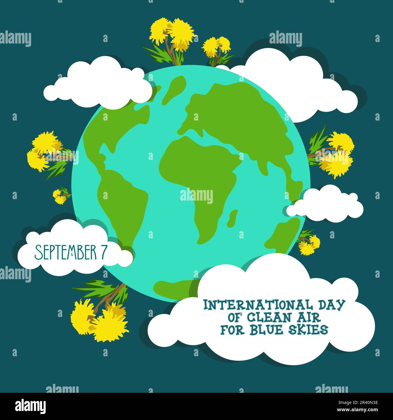 International Day of Clean Air for blue skies concept vector design