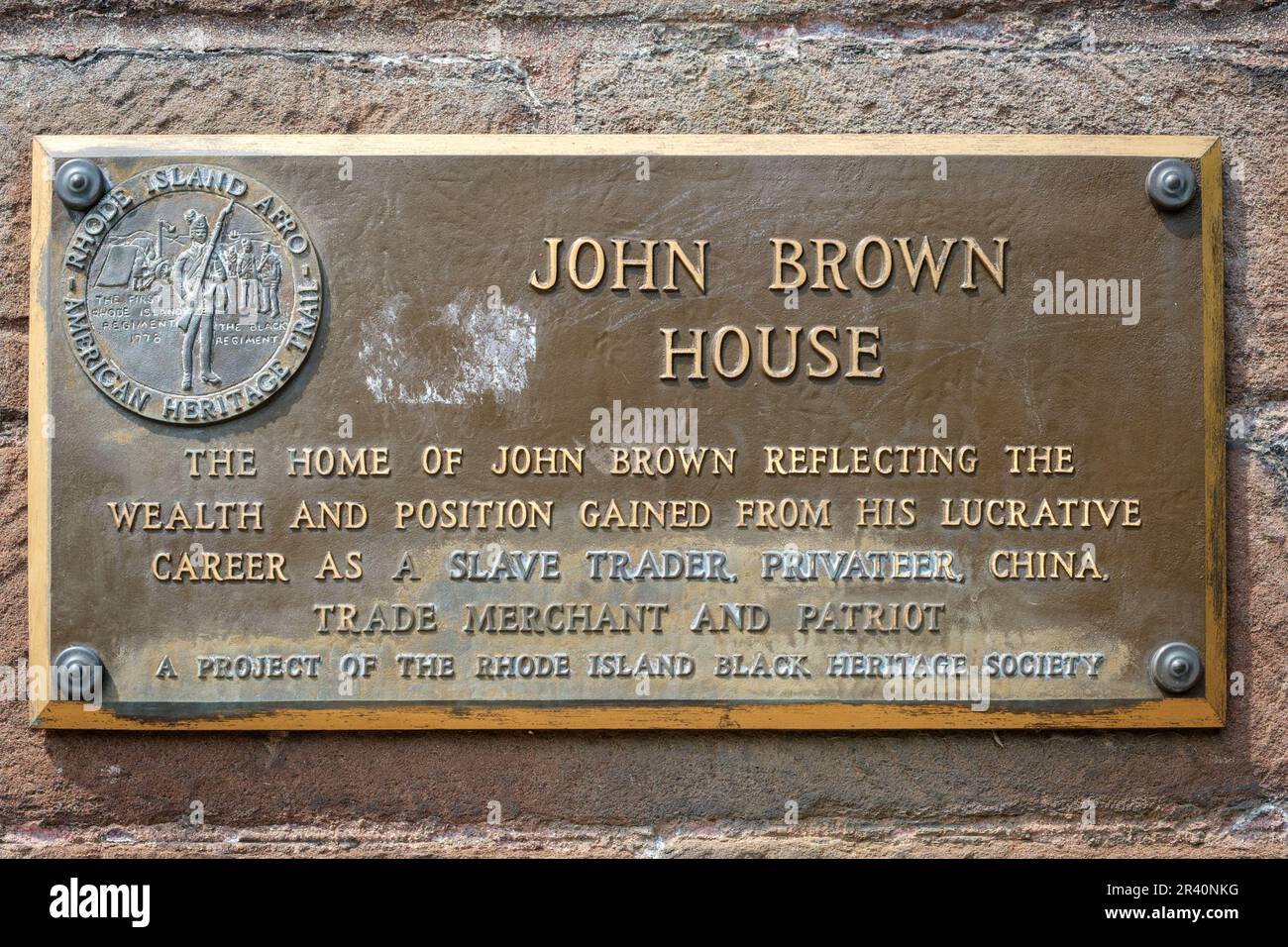 John Brown House, Rhode Island Afro-American Heritage Trail sign, Providence, Rhode Island, USA, 2023 Stock Photo