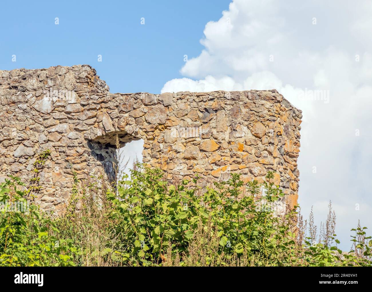 Old walls, castle ruins MÃ¤gdeberg, Hegau Stock Photo