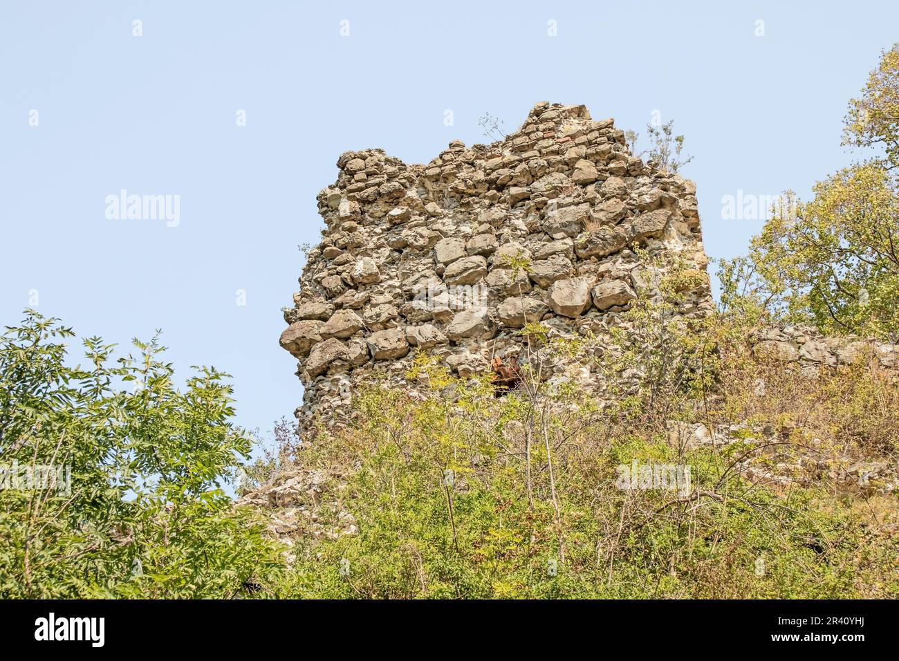 Old walls, castle ruins MÃ¤gdeberg, Hegau Stock Photo