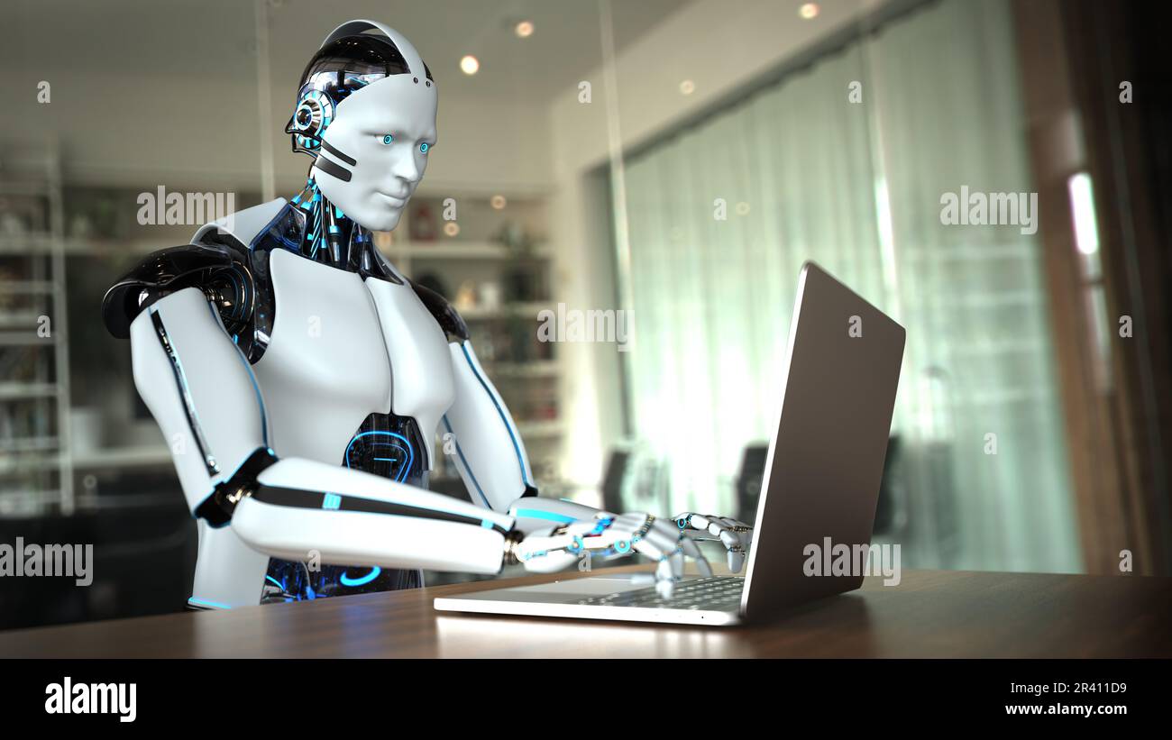 Robot writing notebook hi-res stock photography and images - Alamy