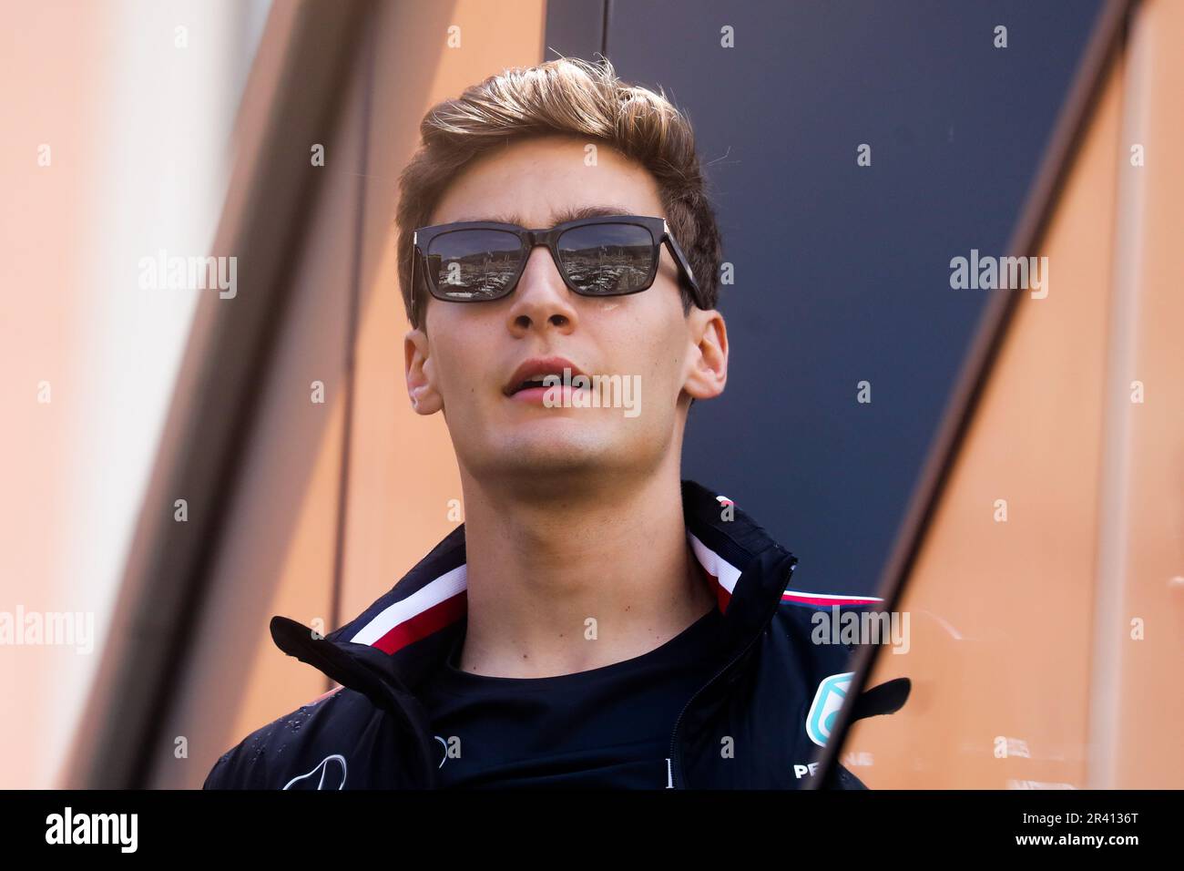 Monte Carlo, Monaco. 25th May, 2023. Russell of Mercedes is seen ahead of the F1 Grand