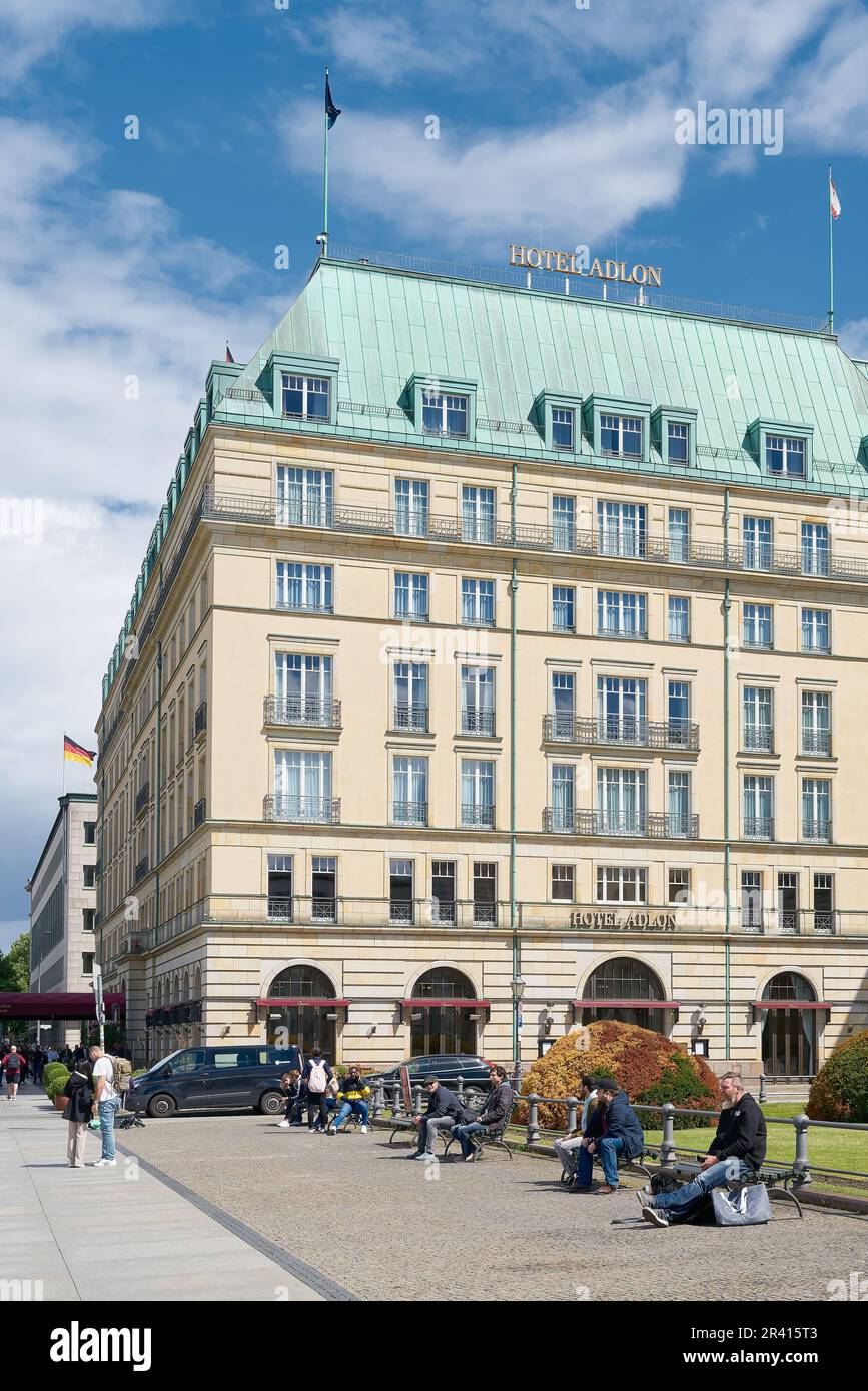 The famous Hotel Adlon, accommodation for state guests and celebrities at Pariser Platz in Berlin Stock Photo