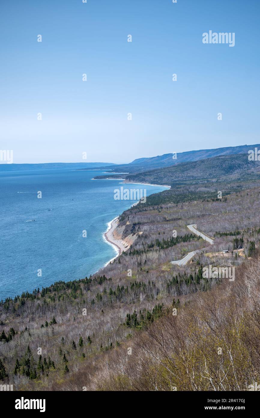 The western coastline of Cape Breton Island as seen from a high vantage