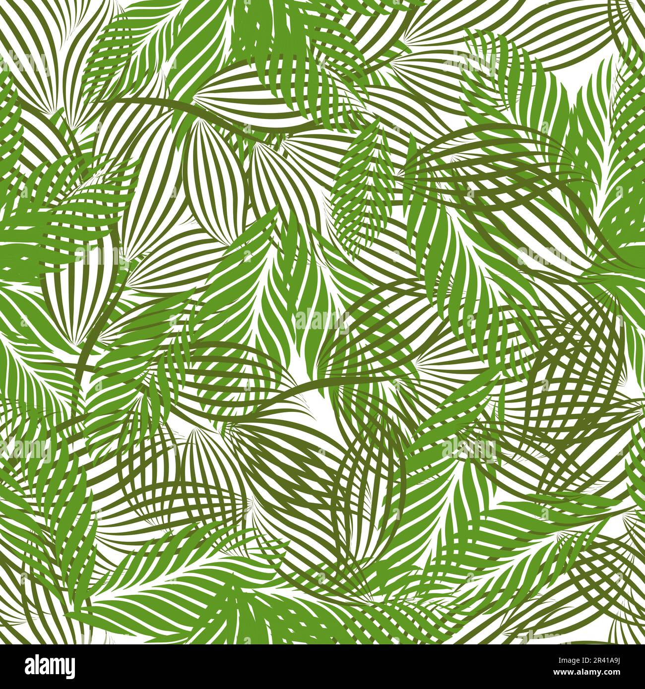 Seamless pattern green graphic tree leaves. Vector illustration Stock ...