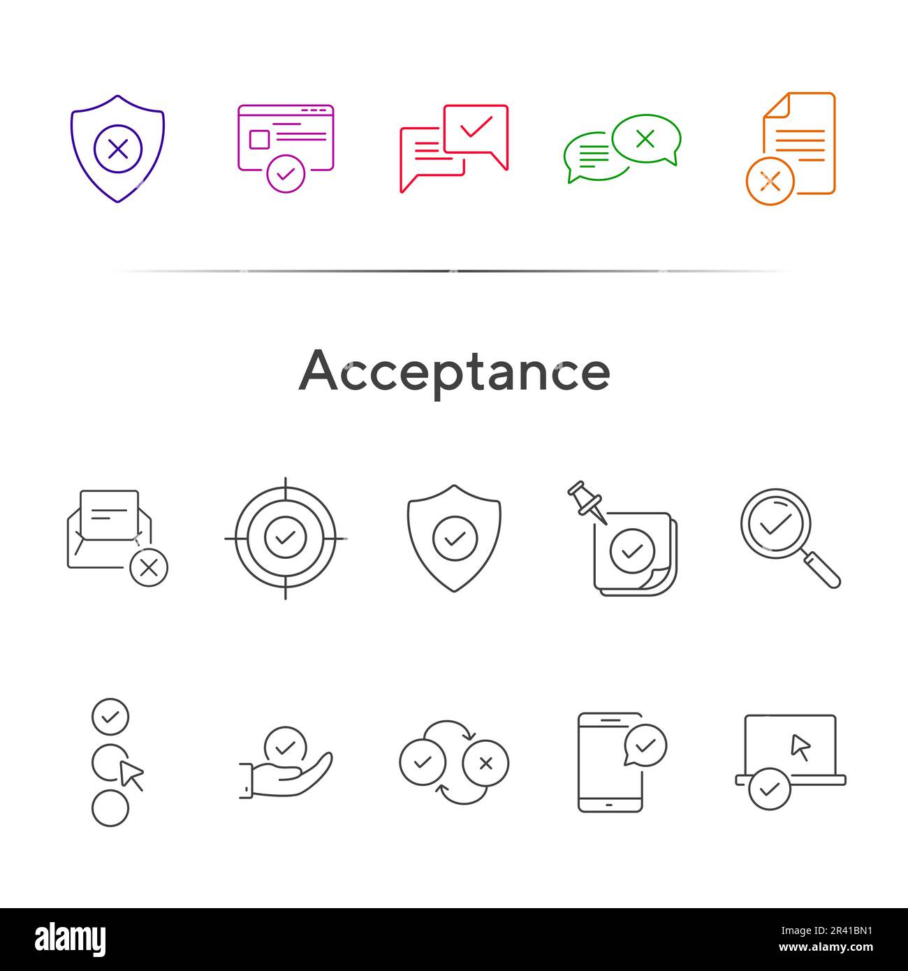 Acceptance line icons Stock Vector Image & Art - Alamy