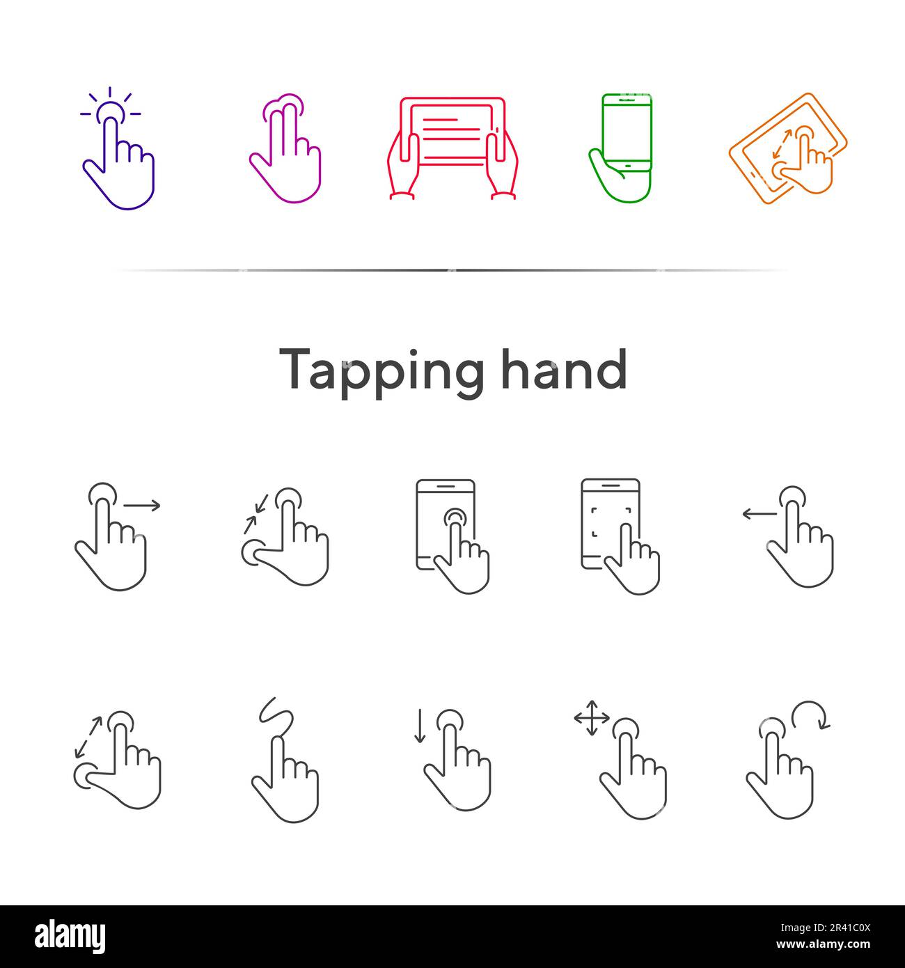 Tapping hand icons Stock Vector Image & Art Alamy