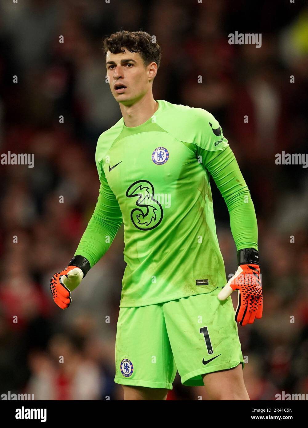 Chelsea goalkeeper Kepa Arrizabalaga during the Premier League match at Old Trafford, Manchester. Picture date: Thursday May 25, 2023. Stock Photo