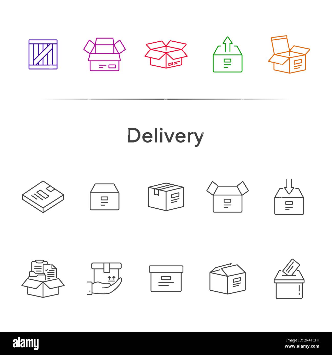 Delivery line icon set Stock Vector Image & Art - Alamy
