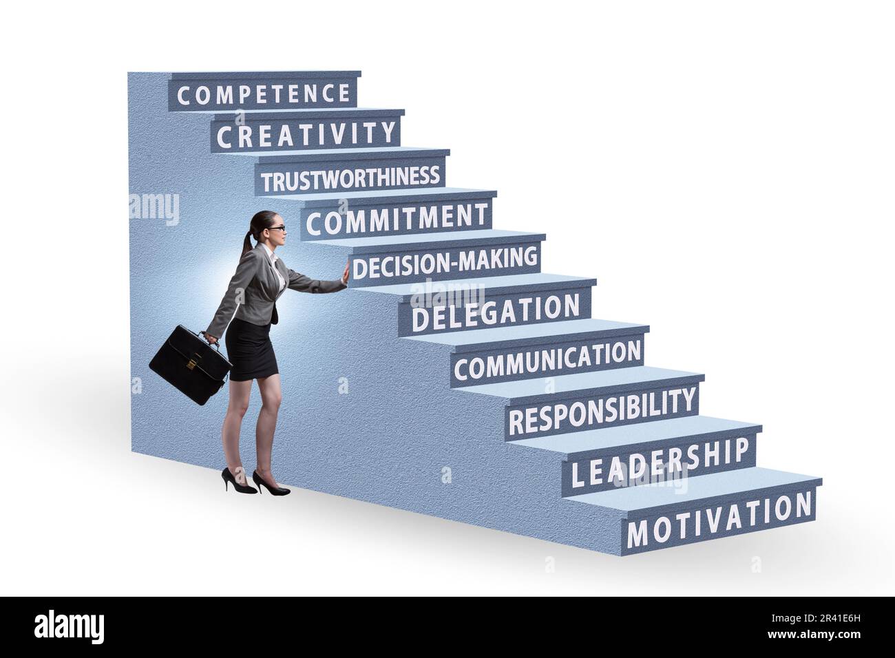 Career ladder concept with key skills Stock Photo Alamy