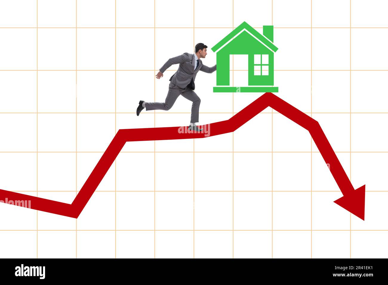 Concept of real estate price bubble bursting Stock Photo Alamy
