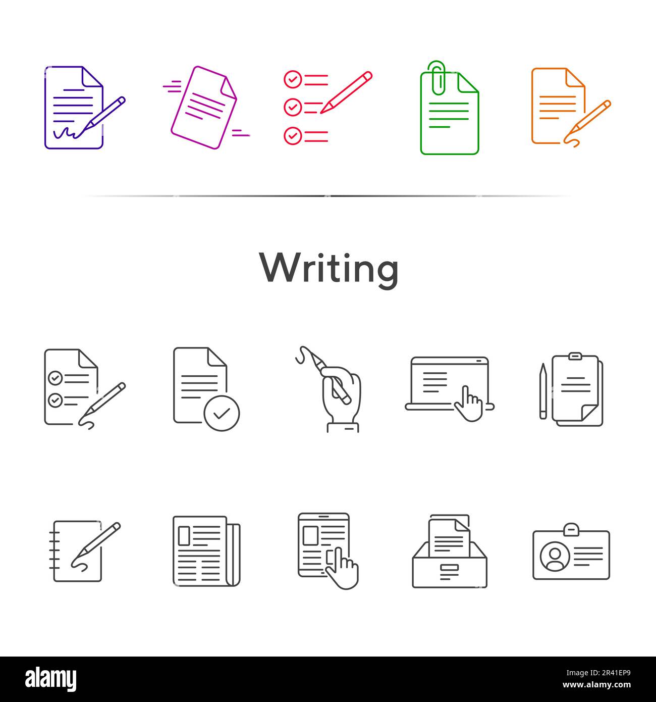 Reporting writing Stock Vector Images - Alamy