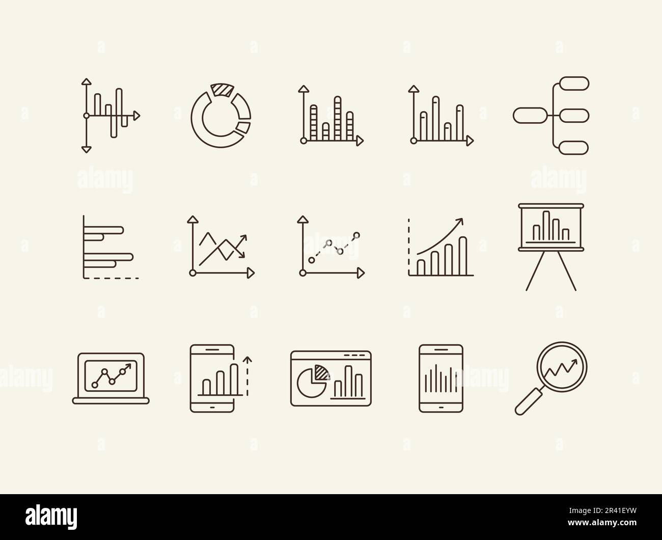 Data for reports line icon set Stock Vector Image & Art - Alamy