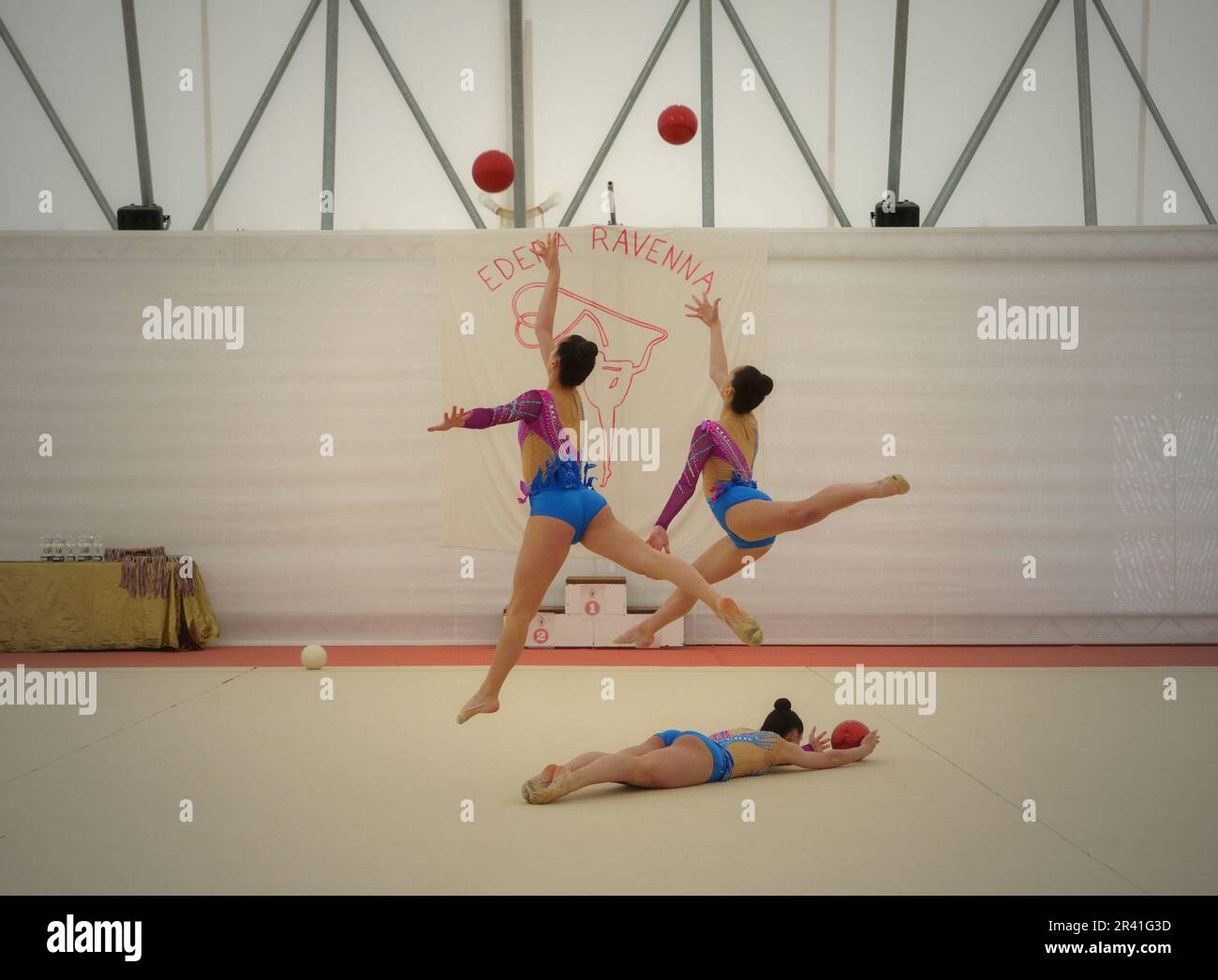 Rhythmic gymnastics competition (Italy, Emilia Romagna Stock Photo Alamy