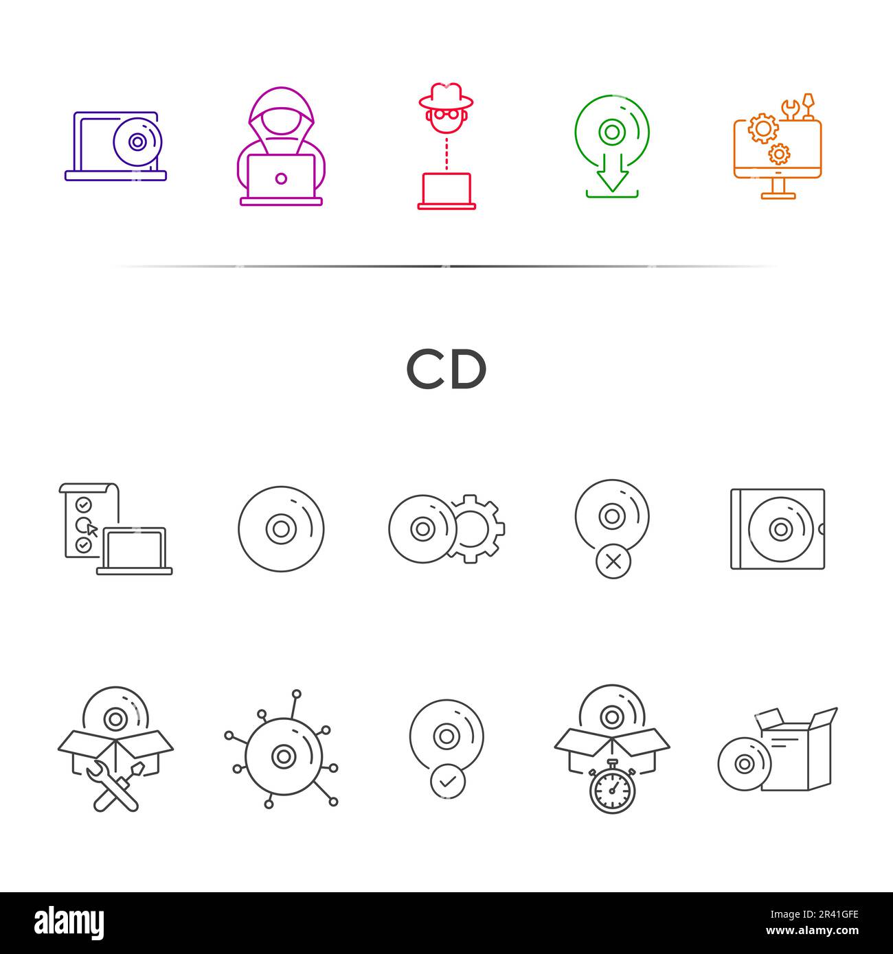 CD icons Stock Vector