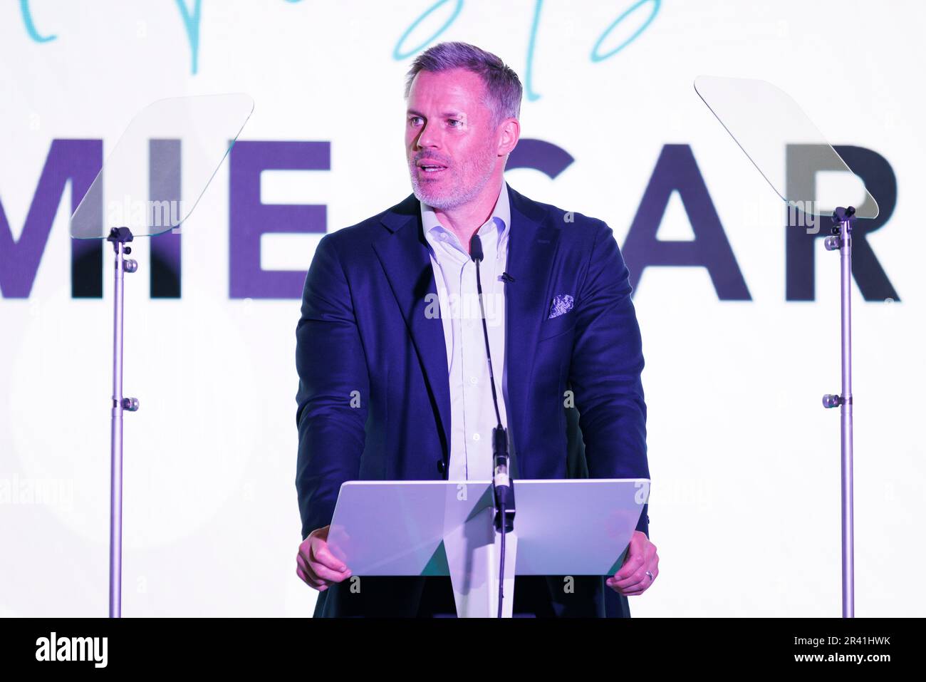 Co-host Jamie Carragher at the SHEIN Women's Football Awards held at Nobu Hotel, London. Picture date: Thursday May 25, 2022. Stock Photo