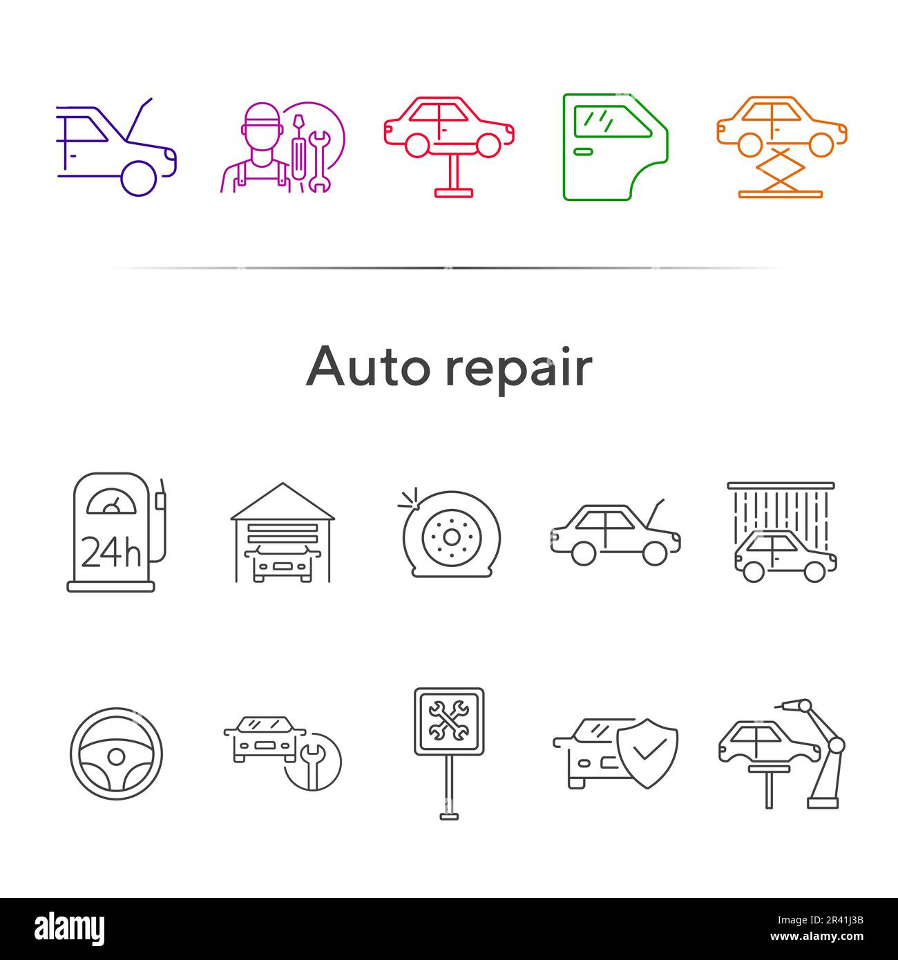 Workshop line icons collection Cut Out Stock Images & Pictures - Alamy