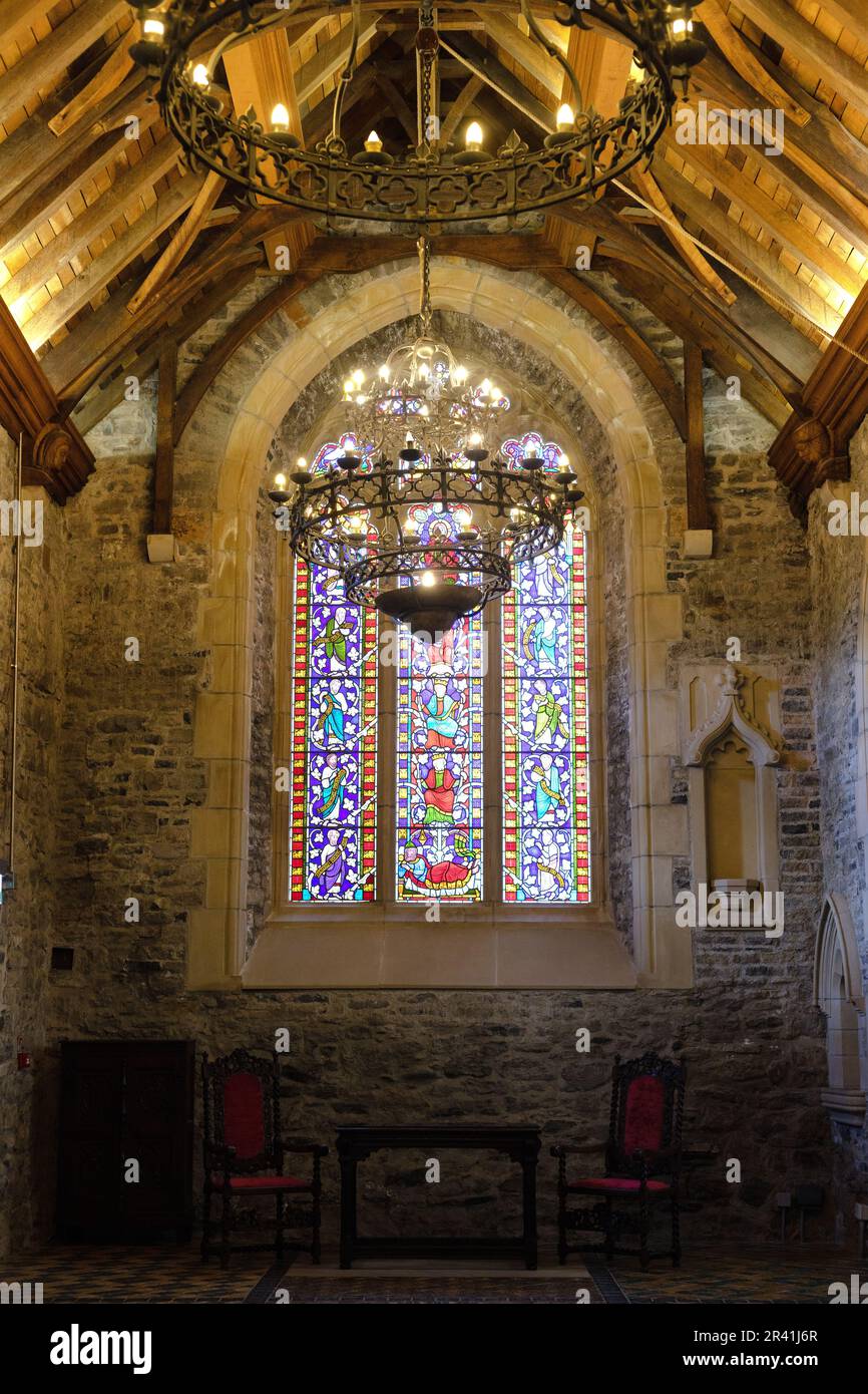 Inside the chapel at Swords Castle in Swords, Ireland. Stock Photo