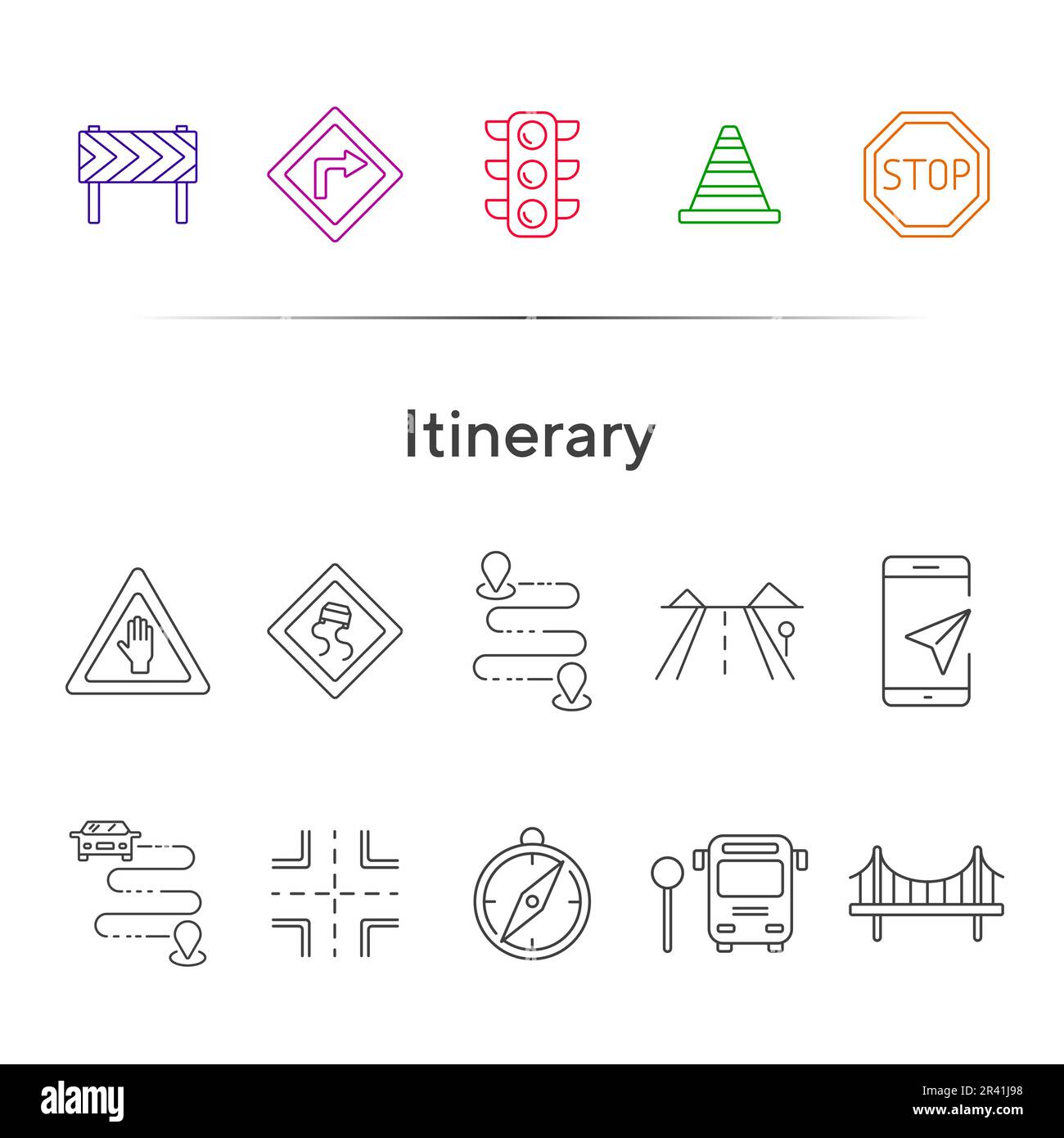 Itinerary line icons Stock Vector Image & Art - Alamy