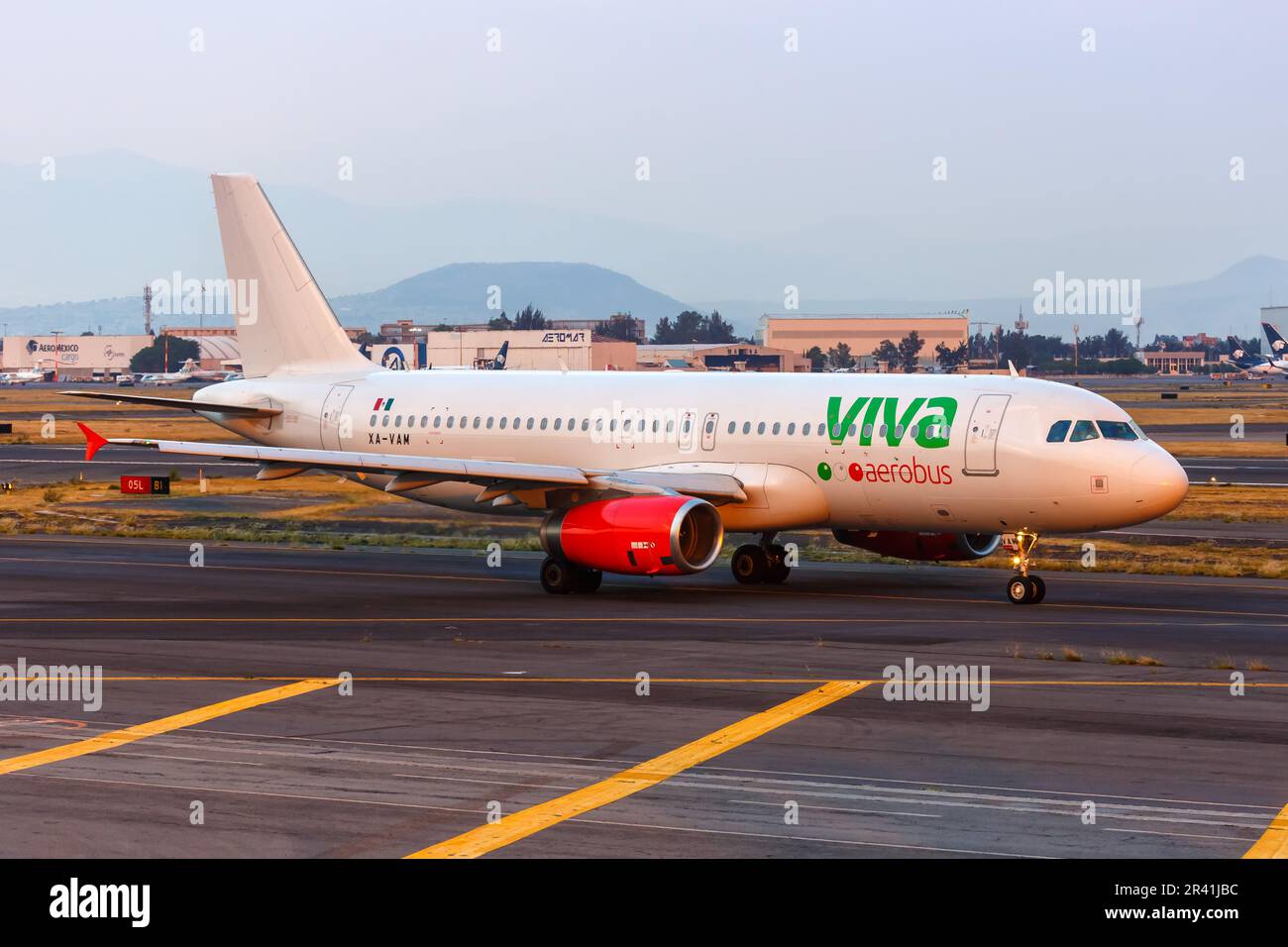 Viva Aerobus Airbus A320 airplane Mexico City airport in Mexico Stock