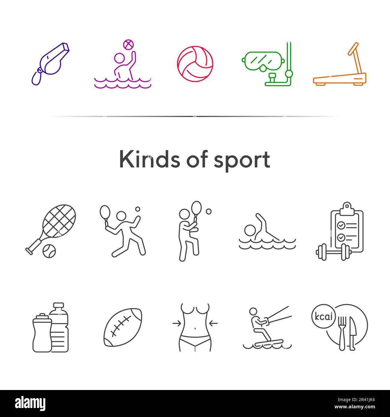 Kinds of sport line icon set Stock Vector Image & Art - Alamy