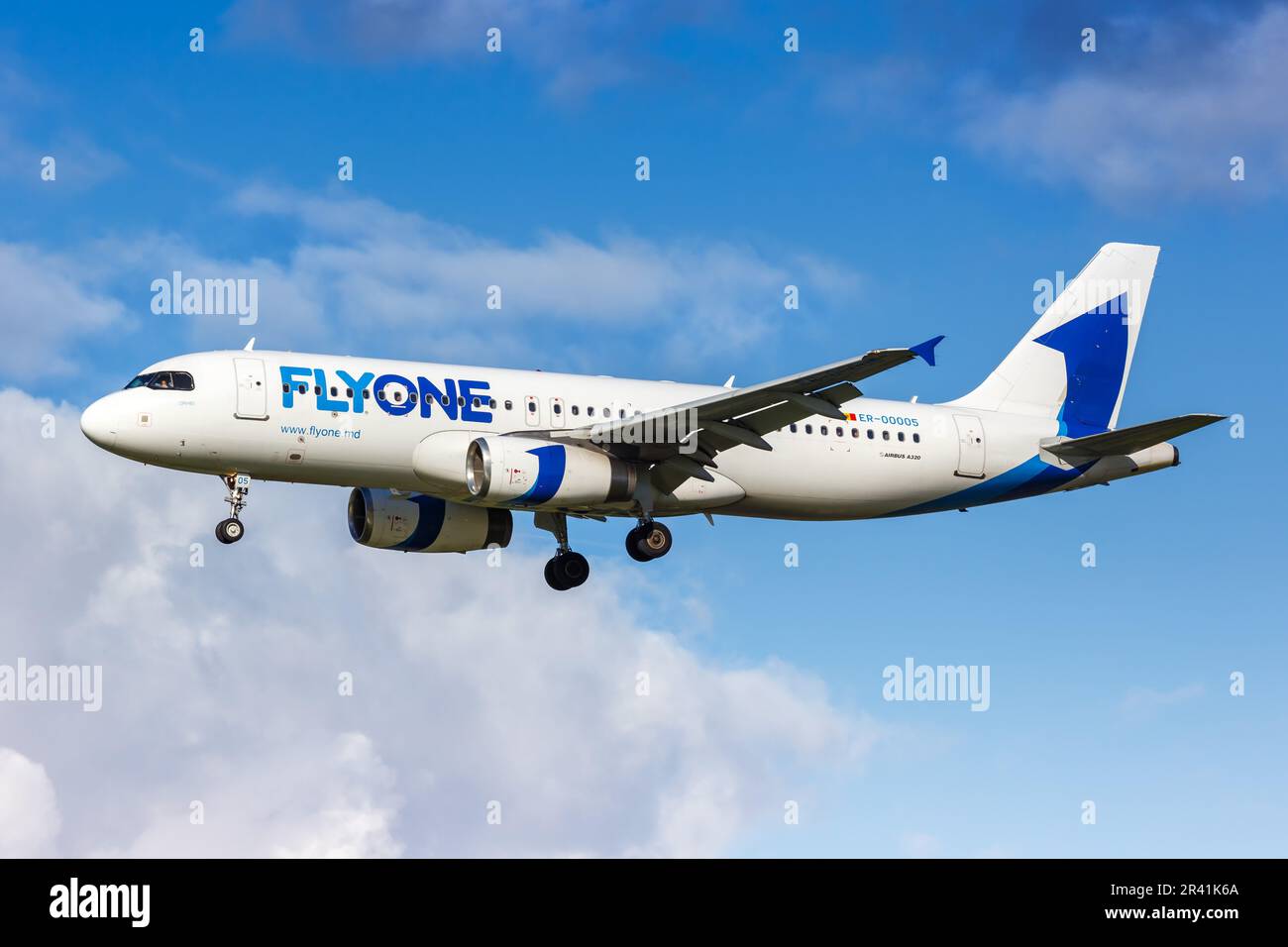 FlyOne Airbus A320 aircraft Amsterdam Schiphol Airport in the Netherlands Stock Photo