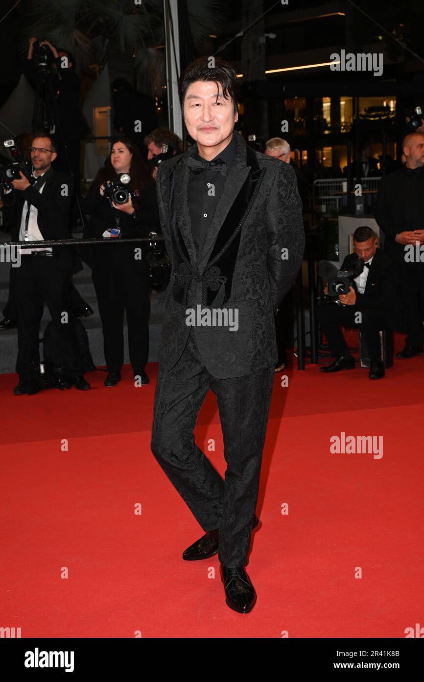 Cannes, France. 14th May, 2023. 76th Cannes Film Festival 2023, Red Carpet film “ Cobweb (Dans La Toile ) “ Pictured: Song Kang-ho Credit: Independent Photo Agency/Alamy Live News Stock Photo