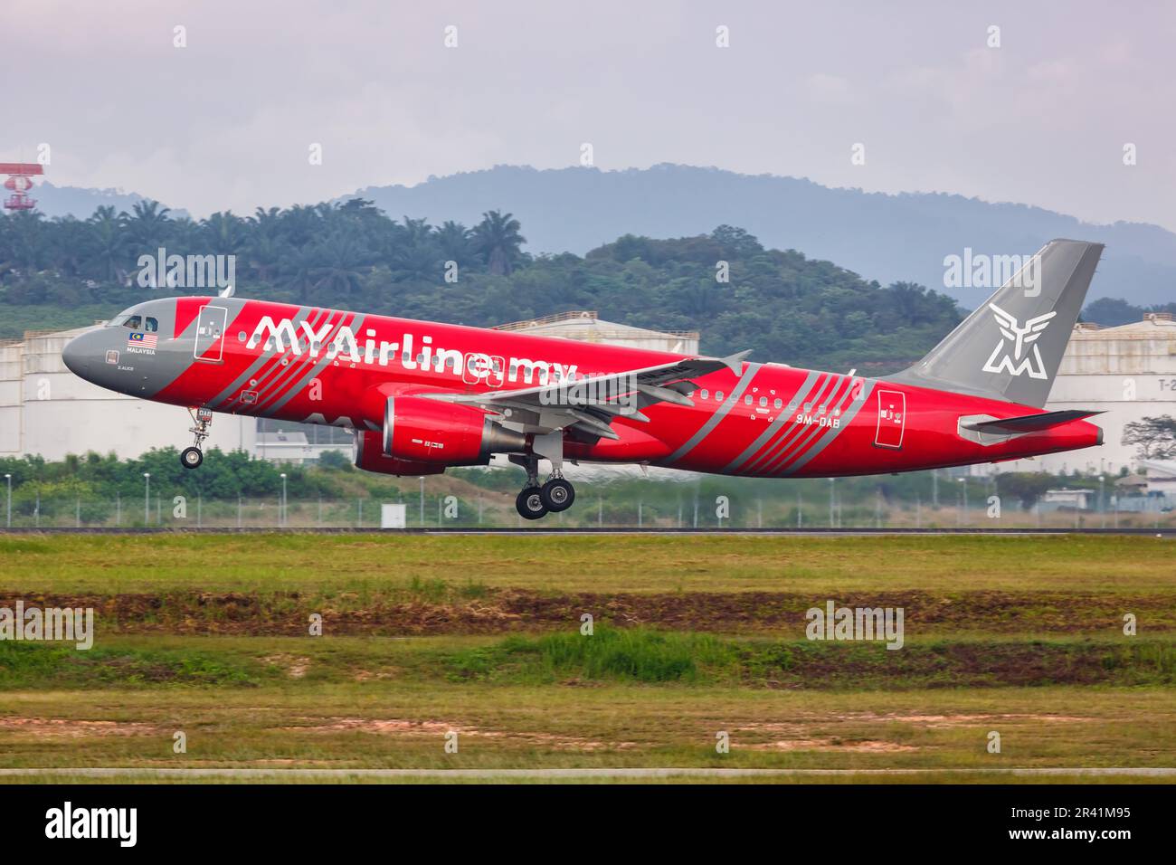 MYAirline Airbus A320 aircraft Kuala Lumpur airport in Malaysia Stock Photo